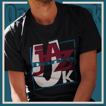 Load image into Gallery viewer, Guy-wearing-black-t-shirt-with-bold-text-on-the-front