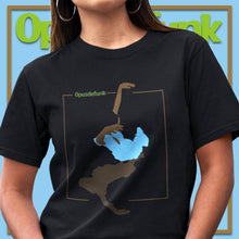 Load image into Gallery viewer, girl-with-black-tshirt-and-graphic-print-of-a-dancer-on-the-front