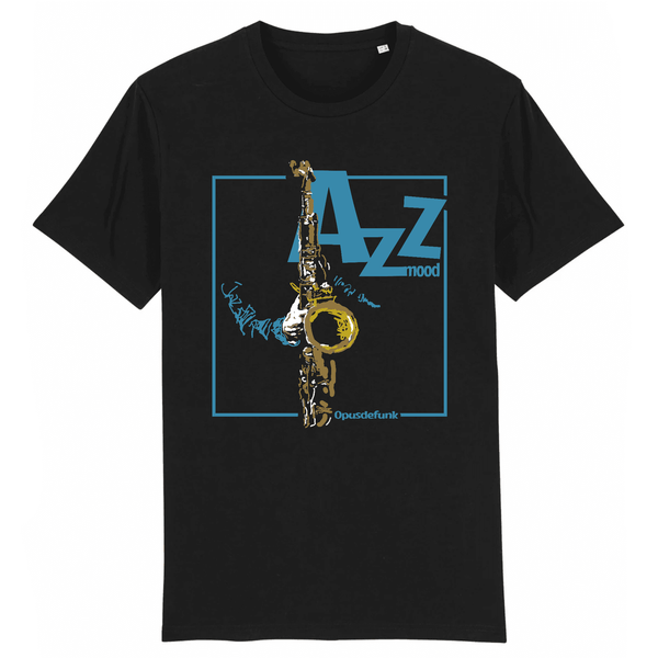 black-t-shirt-with-saxophone-and-text-on-the-front