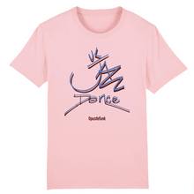 Load image into Gallery viewer, Pink-t-shirt-with-uk-jazz-dance-printed-the-front
