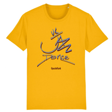 Load image into Gallery viewer, Yellow-t-shirt-with-uk-jazz-dance-printed-the-front
