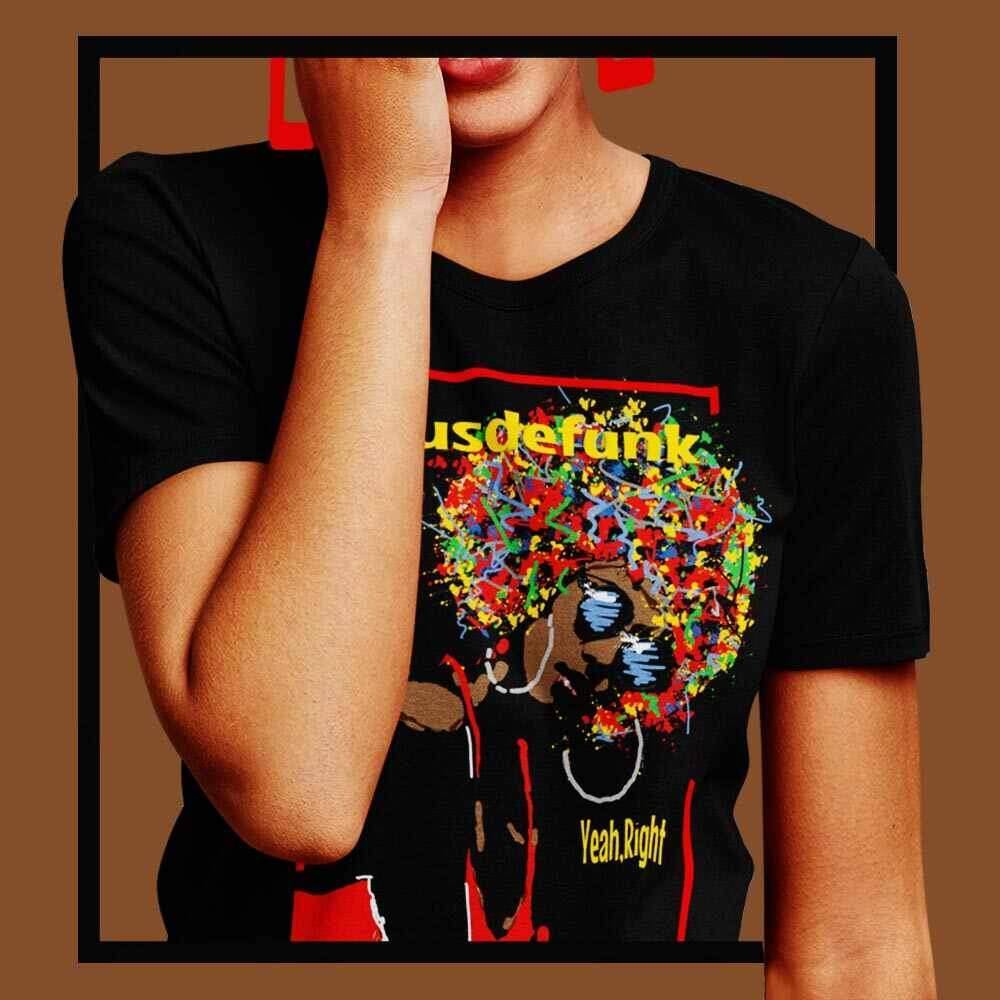 girl-wearing -a-afro-chick-black-t-shirt-colourful-design-on-the-front