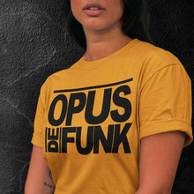Load image into Gallery viewer, girl-wearing-yellow-t-shirt-with-text-on-the-front
